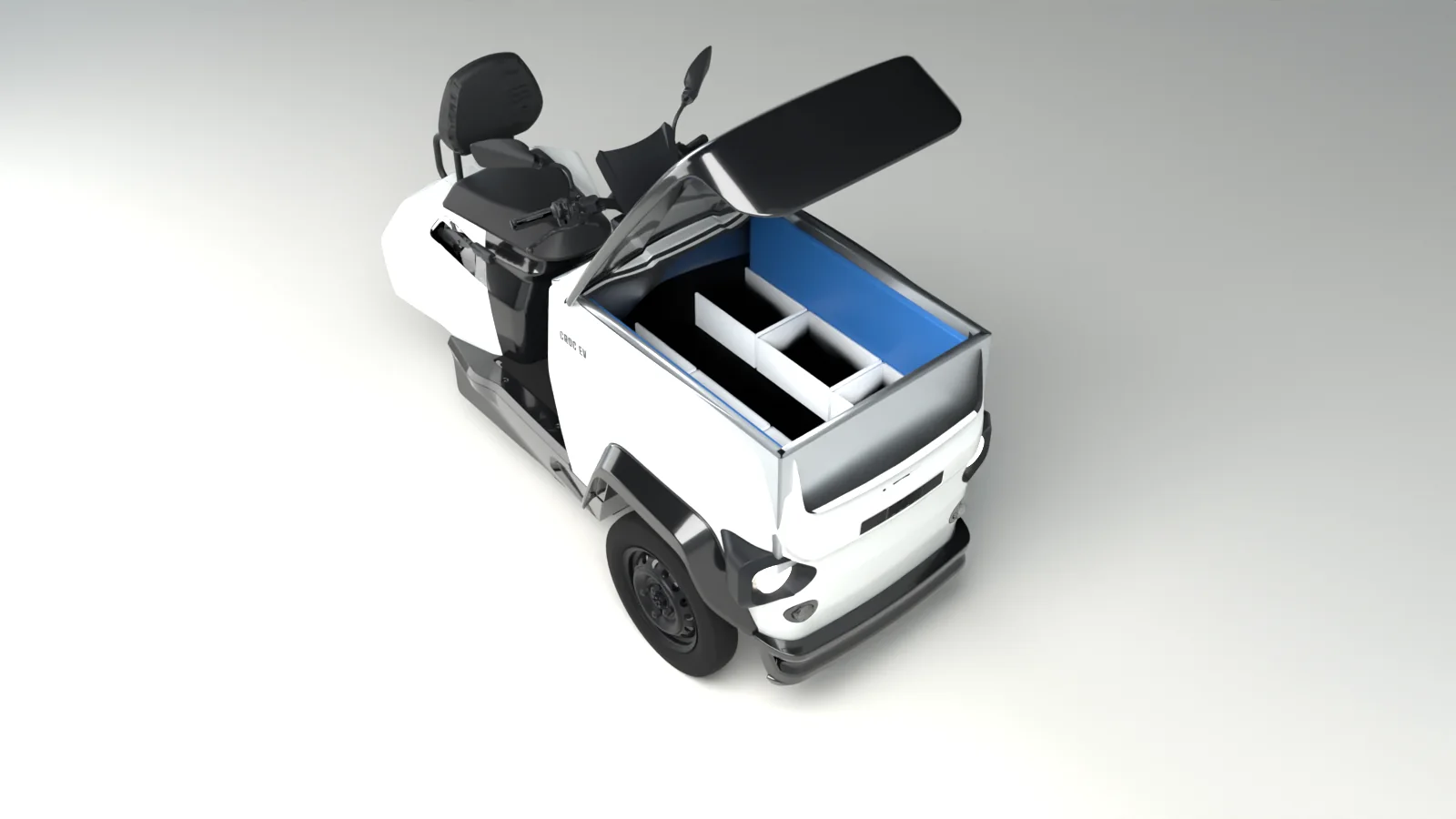 CROC EV carrying a cold chain load, render of the production CAD