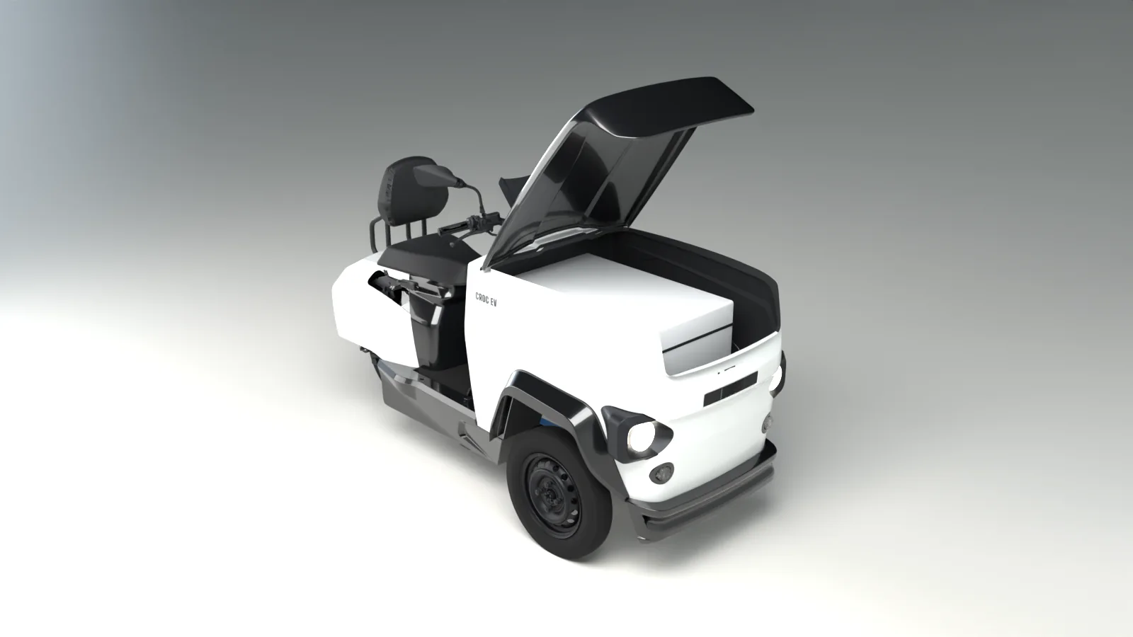 CROC EV carrying a ac technician load, render of the production CAD