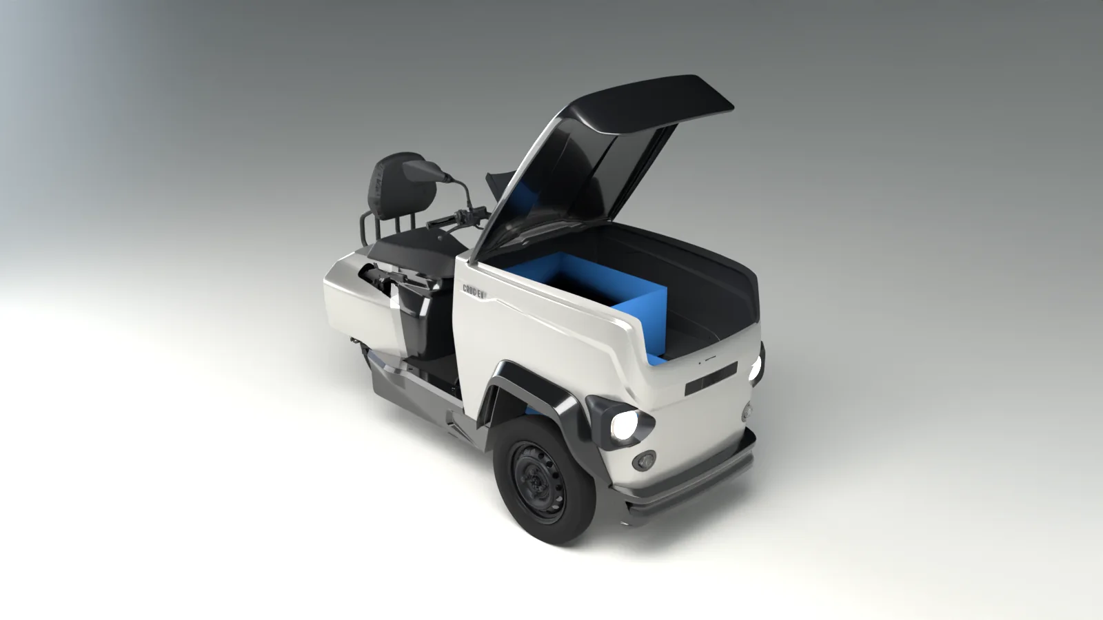 CROC EV carrying a factory line-side load, render of the production CAD